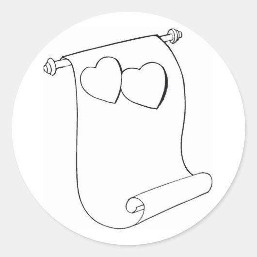 Rol met hart ronde sticker (Voorkant)