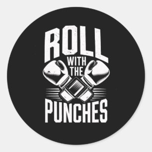 Rol met ponsen Boksen Inspirerend Mannen Vrouwen K Ronde Sticker