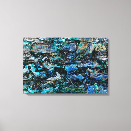 Rol, modern blauw verfoud ontwerp voor oude muurgr canvas afdruk (Voorkant)