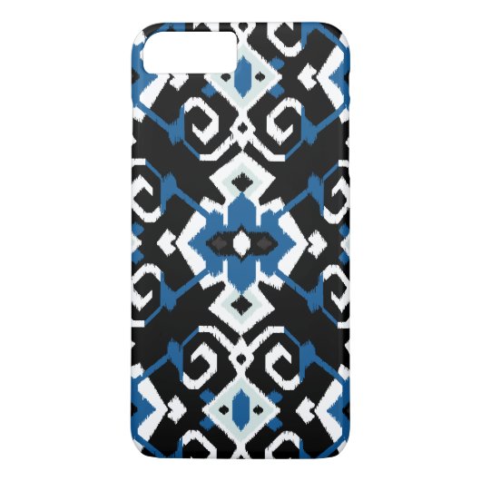 Rol modern blauw zwart ikattribaal Case-Mate iPhone case (Achterkant)