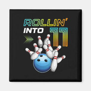Rol naar 11 Retro Bowling Verjaardagsfeest 11e Ver Magneet