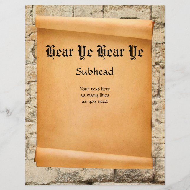 Rol op middeleeuwse wandproclamatie (Voorkant)