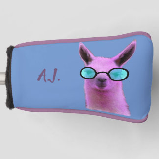 Rol Roze Llama! Golf Putter Head Hoesje Golfheadcover
