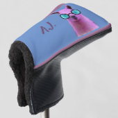Rol Roze Llama! Golf Putter Head Hoesje Golfheadcover (3/4 voorkant)