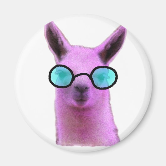 Rol Roze Llama! Magneet (Voorkant)