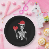 Rol Skelet Handen Hart Valentijnsdag Schedel Papieren Bordje (Feest)