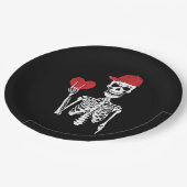 Rol Skelet Handen Hart Valentijnsdag Schedel Papieren Bordje (Gekanteld)