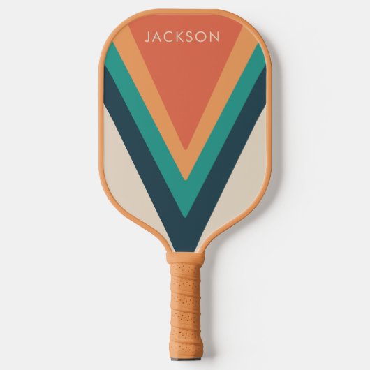 Rol Stijlvolle Retro Stripes op maat Pickleball Paddle (Voorkant)