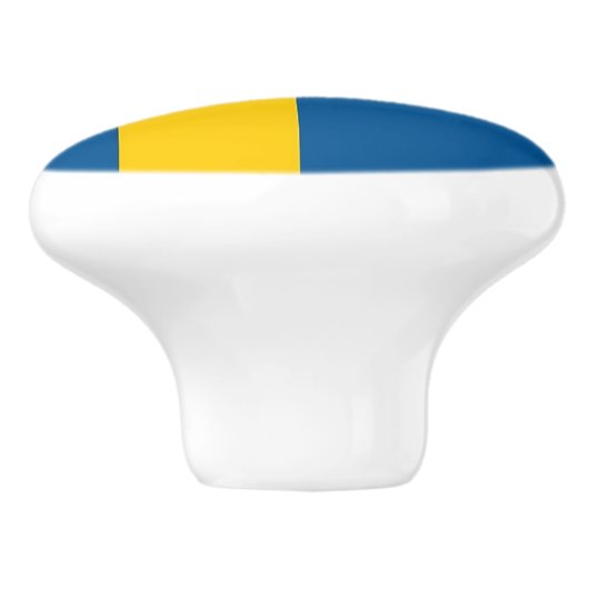 Rol van de keramische knop met vlag van Zweden (Zijkant)