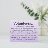 Rol van vrijwilligers briefkaart (Staand voorkant)
