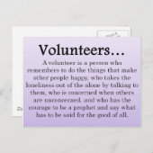 Rol van vrijwilligers briefkaart (Voorkant / Achterkant)