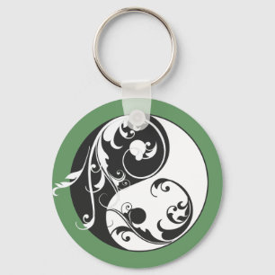 Rol Yin & Yang (zwart) Sleutelhanger