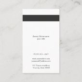 Rol zwart en wit gestreept modern verticaal wit visitekaartje (Achterkant)