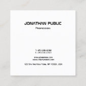 Rol zwart en wit modern BW-ontwerp - Sjabloon Vierkante Visitekaartje (Achterkant)