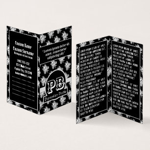 Rol zwart wit tattoo schedel gothic duogram tools visitekaartjes