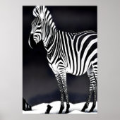 Rol zwart-wit Zebra | AI Art Poster (Voorkant)