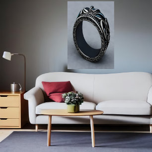 Rol zwarte ring AI Art Poster