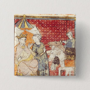 Roland Bidding Farewell aan Charlemagne Vierkante Button 5,1 Cm