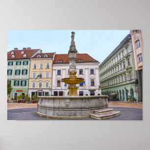 Roland Fontein, Oude Stad, Bratislava, Slowakije Poster