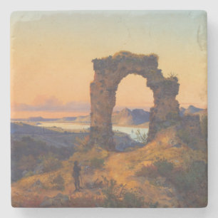 Roland's Arch (door Andreas Achenbach) Stenen Onderzetter