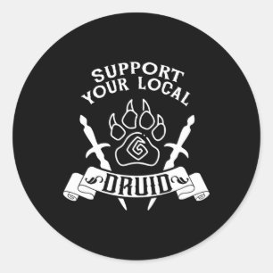 Roleplaying Gamer Ondersteuning Je Lokale Druïde F Ronde Sticker