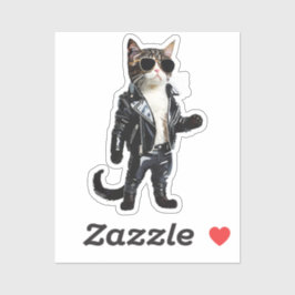 roll and rock cat sticker