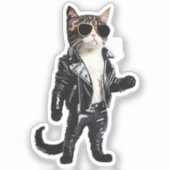 roll and rock cat sticker (Voorkant)