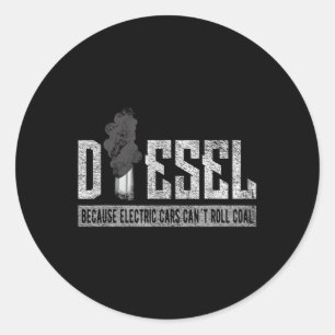 Roll Coal Truck _ Diesel Truck Elektrische Auto's Ronde Sticker
