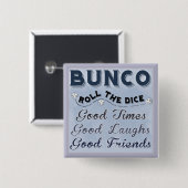 Roll de Dice Bunco-Button Vierkante Button 5,1 Cm (Voorkant /achterkant)
