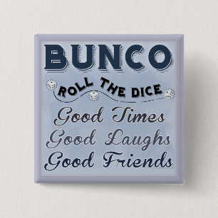 Roll de Dice Bunco-Button Vierkante Button 5,1 Cm