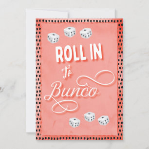 Roll in Bunco Dice Party Kaart
