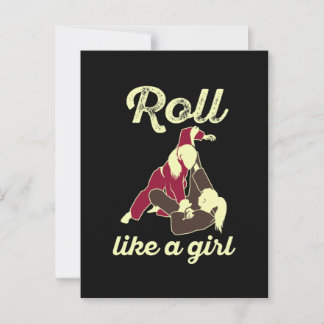 Roll like a Girl Brazilian Jiu Jitsu BJJ Briefkaart