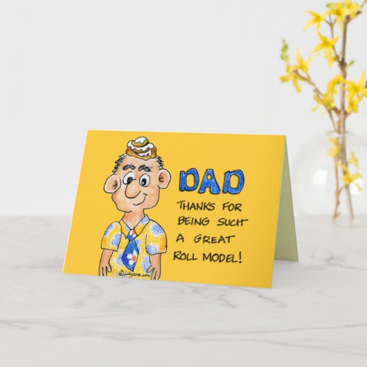 Roll Model Dad Vaderdag Kaart (Gele Bloem)