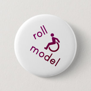 Roll Model - T - shirts met een handicap - in paar Ronde Button 5,7 Cm