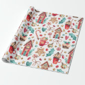 Roll, Naam op Magisch Snoep Huizen, Sweets Pattern Cadeaupapier (Uitgerold)