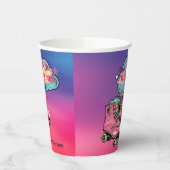 Roll op Roller Schaats Meisje Verjaardagsfeestje Papieren Bekers (Links)