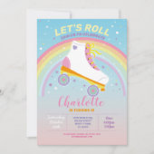 Roll RollerSkate Girls Invitation de fête d'annive (Devant)