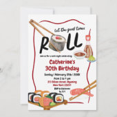 Roll Sushi Night Japonais Anniversaire Invitation (Devant)