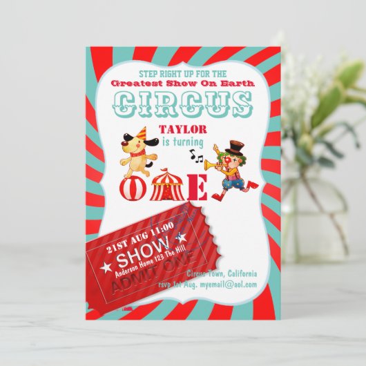 ROLL UP CIRCUS 1e verjaardag Jongen Meisje Grootst Kaart