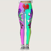 Rolla Grrl Punk Rock Inspiré Leggings Colorful (Devant)