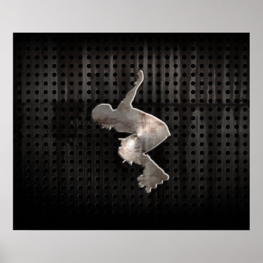 Rollblading; zwart poster (Voorkant)