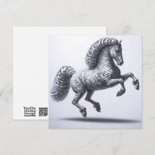 Rolled Magazine Papier Paard Wenskaart Notitiekaartje
