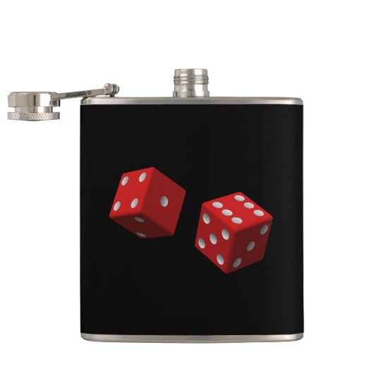 Roll'Em Red Dice Six one Seven Las Vegas Craps Heupfles (Geopend)