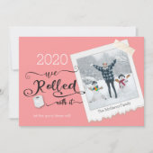 Rollen met bijbehorende foto-kerstfeestkaart kaart (Voorkant)