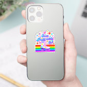 Rollen met het 70s-Schaats van Rainbow Roller Sticker (Telefoon)