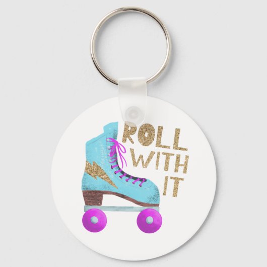 ROLLEN MET IT | 80-Schaats met omloopschroefdraad Sleutelhanger (Voorkant)