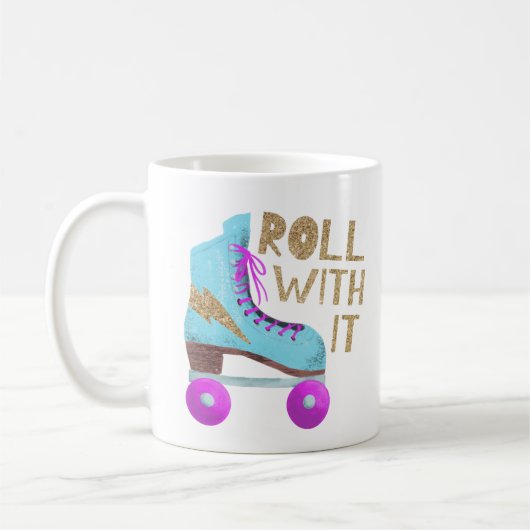 ROLLEN MET IT | Funny Quote Roller Skater Koffiemok (Links)
