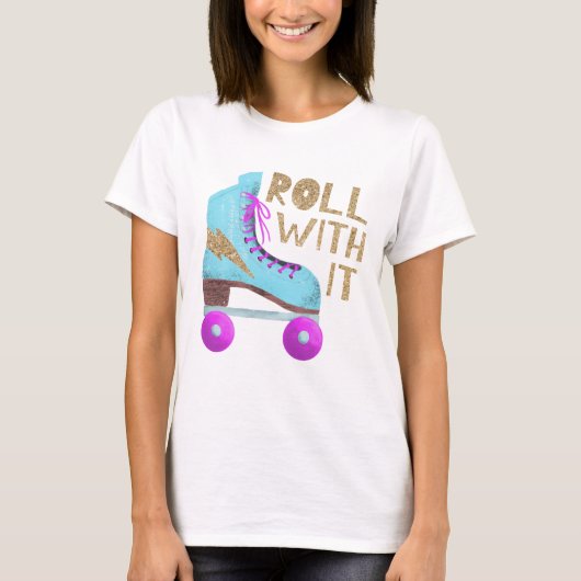 ROLLEN MET IT | Retro Roller-Schaats T-shirt (Voorkant)