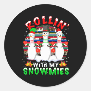 Rollen met mijn grappige geliefden kerst kerst ker ronde sticker
