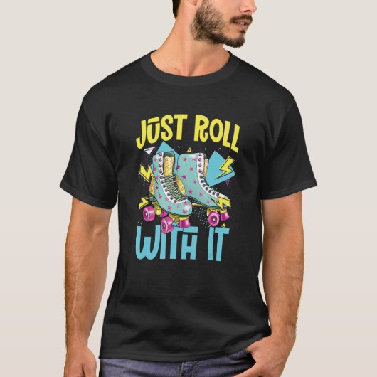 Rollen met Schaatsen met wielschroefdraad Rollerbl T-shirt (Voorkant)